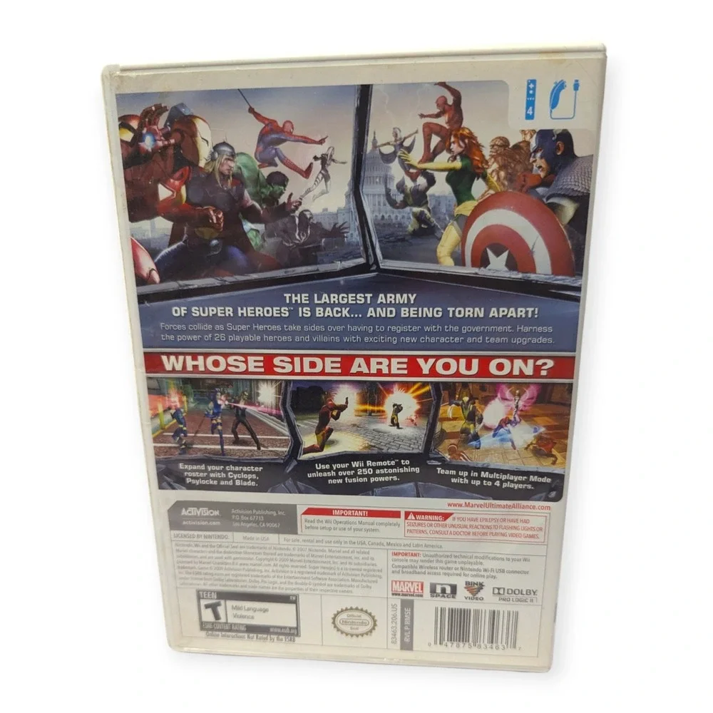 Marvel Ultimate Alliance 2 Nintendo Wii Complete CIB Activision Spider-Man